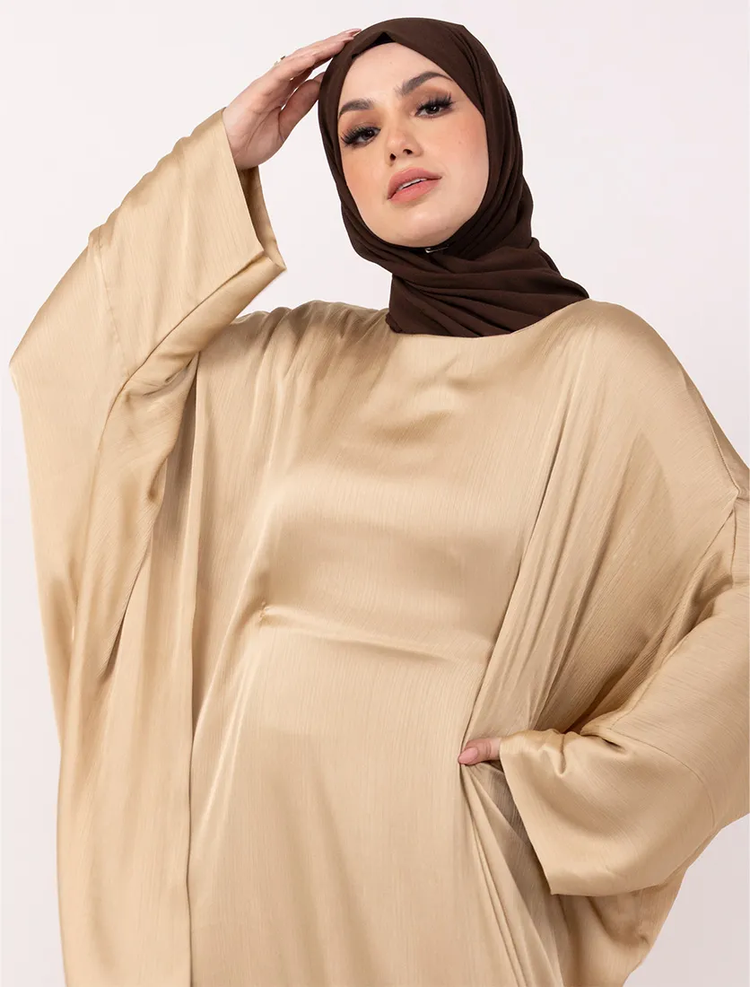 Gold Chiffon Satin Batwing 